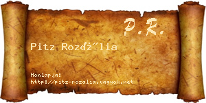 Pitz Rozália névjegykártya